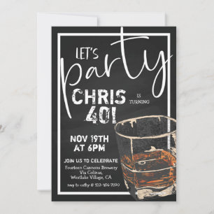 Invitation Anniversaire Whisky, Anniversaire Adulte 