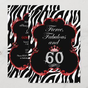Invitation Anniversaire Zebra 60 et Fabuleux Bling