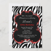 Invitation Anniversaire Zebra 60 et Fabulous Bling (Dos)