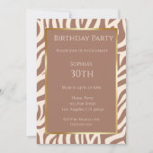 Invitation Anniversaire-Zebra Pattern-Mocha Mousse- Invitatio (Devant)