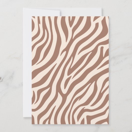 Invitation Anniversaire-Zebra Pattern-Mocha Mousse- Invitatio (Dos)