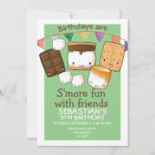 Invitation Anniversaires plus amusants avec les amis marshmal (Devant)