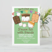 Invitation Anniversaires plus amusants avec les amis marshmal (Debout devant)