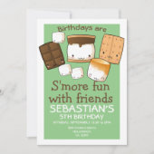 Invitation Anniversaires plus amusants avec les amis marshmal (Devant)