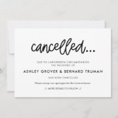 Invitation Annonce d'annulation de calligraphie moderne (Devant)