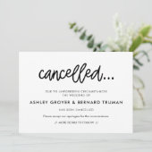 Invitation Annonce d'annulation de calligraphie moderne (Debout devant)