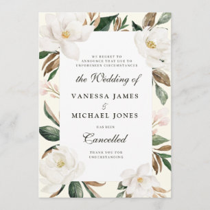 Invitation Annonce d'annulation de mariage floral à la magnol