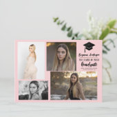 Invitation Annonce de 4 photos de remise de diplômes moderne (Debout devant)