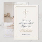 Invitation Annonce de baptême classique de Lamb of God (Devant / Derrière)