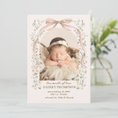 Invitation Annonce de bébé Arch Blooms (Debout devant)