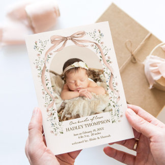 Invitation Annonce de bébé Arch Blooms