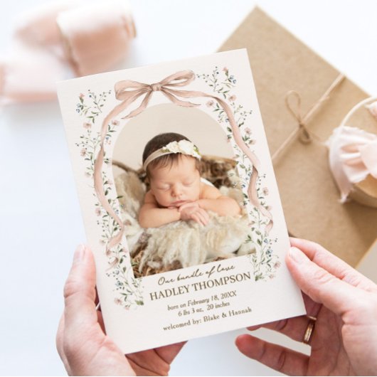 Invitation Annonce de bébé Arch Blooms