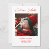 Invitation Annonce de bébé de Noël (Devant)