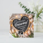 Invitation Annonce de bébé Flower Tulips pour les médias soci (Debout devant)