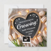 Invitation Annonce de bébé Flower Tulips pour les médias soci (Devant)