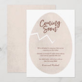 Invitation Annonce de Bébé Œuf Fêlé à Venir Bientôt (Devant / Derrière)