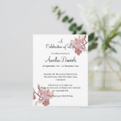 Invitation Annonce de célébration de vie d'orchidée rose (Debout devant)