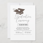 Invitation Annonce de cérémonie de remise de diplômes simple (Devant)