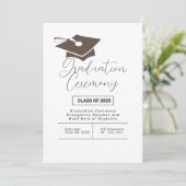 Invitation Annonce de cérémonie de remise de diplômes simple (Debout devant)
