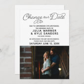 Invitation Annonce de changement de date de mariage (Devant / Derrière)