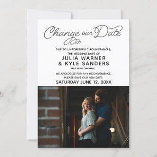 Invitation Annonce de changement de date de mariage photo