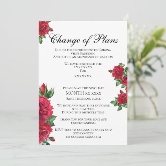 Invitation Annonce de changement de plans (Debout devant)