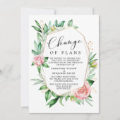 Invitation Annonce de changement de plans floral aquarelle (Devant)