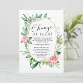 Invitation Annonce de changement de plans floraux aquarelle (Debout devant)