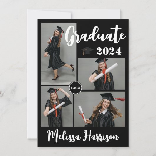 Invitation Annonce de collage de photos de fin d'études avec (Devant)