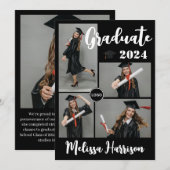 Invitation Annonce de collage de photos de fin d'études avec (Devant / Derrière)