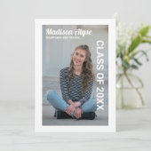 Invitation Annonce de couleur modifiable pour photo de remise (Debout devant)