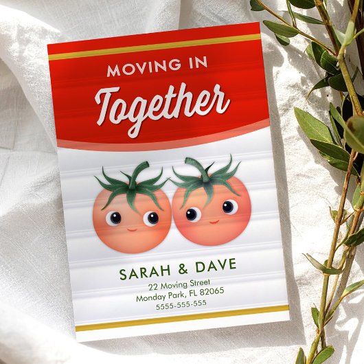 Invitation Annonce de déménagement avec couple de tomates