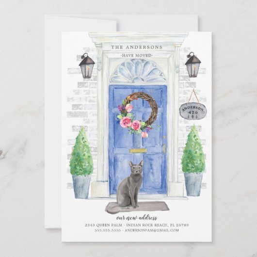 Invitation Annonce de déménagement Blue Russian (Devant)