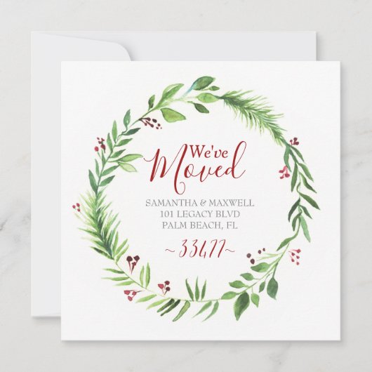 Invitation Annonce de déménagement de Noël (Devant)