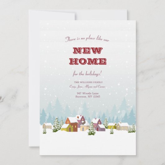 Invitation Annonce de déménagement de paysage hivernal coloré (Devant)