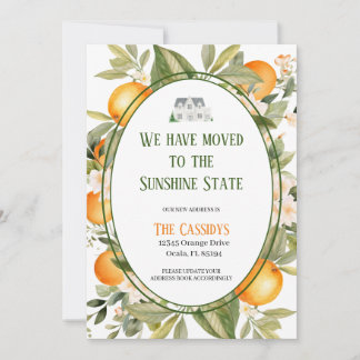 Invitation Annonce de déménagement Florida Orange