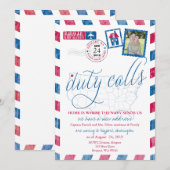 Invitation Annonce de déménagement militaire par avion antiqu (Devant / Derrière)