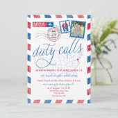 Invitation Annonce de déménagement militaire par avion antiqu (Debout devant)