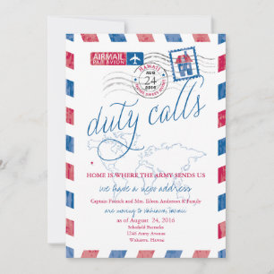 Invitation Annonce de déménagement militaire par avion pour H