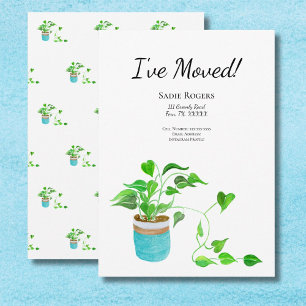 Invitation Annonce de déménagement moderne avec pothos à l'aq