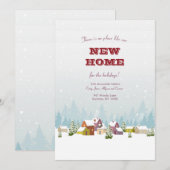 Invitation Annonce de déménagement Paysage hivernal coloré (Devant / Derrière)