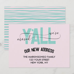 Invitation Annonce de déménagement Pink Green Nous avons démé