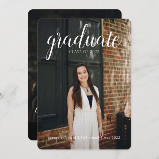 Invitation Annonce de Diplômé (Devant / Derrière)