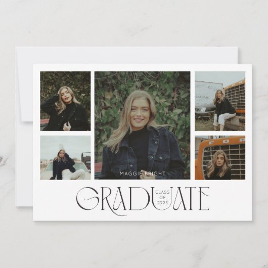 Invitation Annonce de diplômé 2023 multi photo   (Devant)