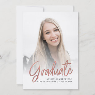 Invitation Annonce de diplôme 2026 Photo de graduation Script