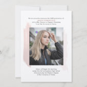 Invitation Annonce de diplôme 2026 Photo de graduation Script (Dos)