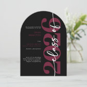 Invitation Annonce de diplôme Arch avec typographie bourguign (Debout devant)