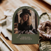 Invitation Annonce de Diplôme avec Arche Verte et Rose en Typ