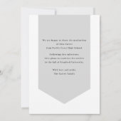 Invitation Annonce de diplômé avec bannière moderne (Dos)