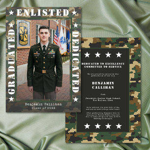 Invitation Annonce de diplôme de camouflage d'enrôlement mili